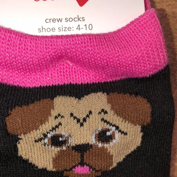 Valentines Day NWT pugs and hugs socks size 4-10 - Picture 3 of 3